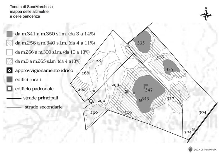 Altimetry-slope estate map